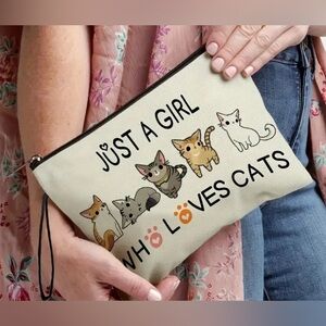 Just a girl who loves cats large make up toiletries bag